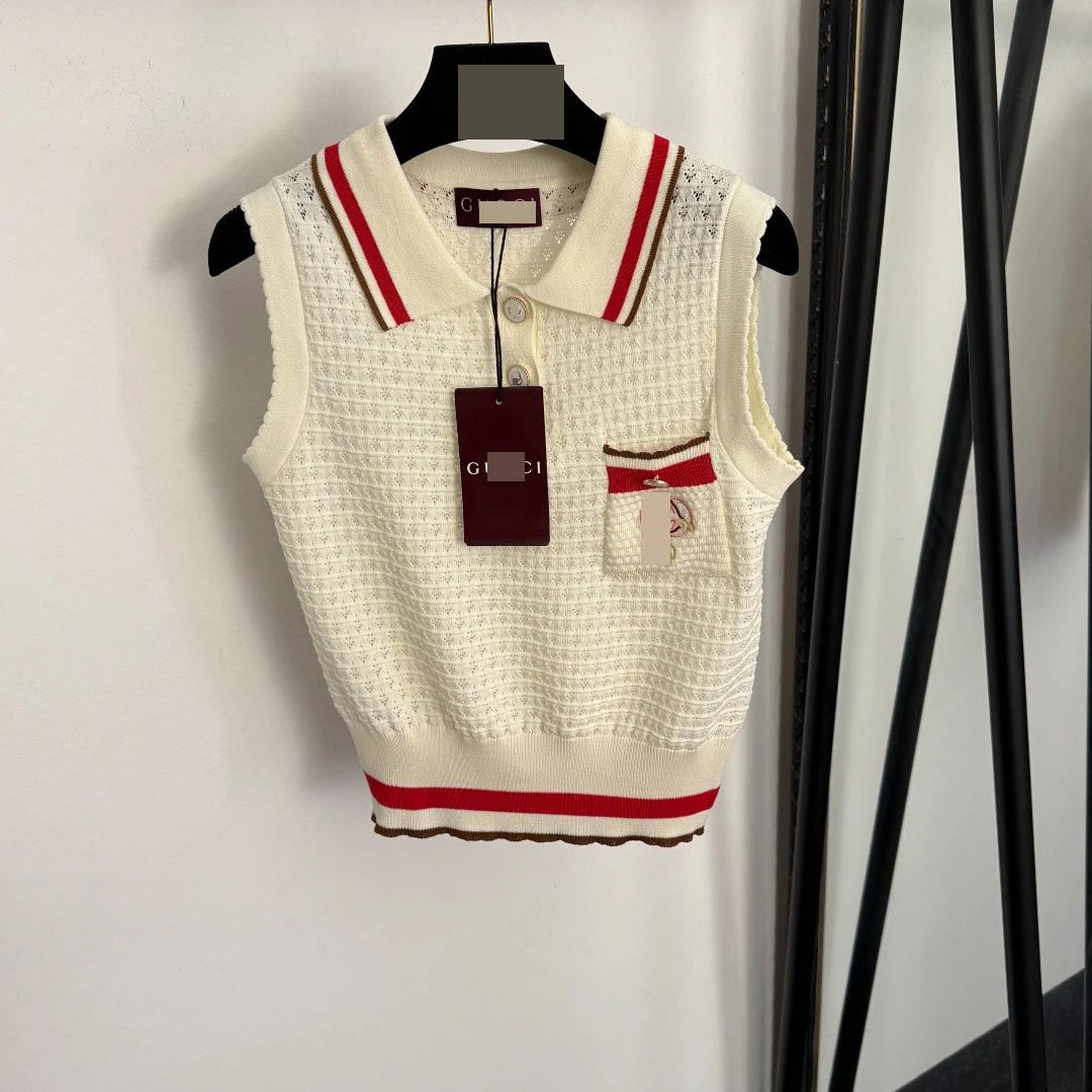 Gucci Knit Short-Sleeve Top Navy with Red-White Trim Sweater - 13