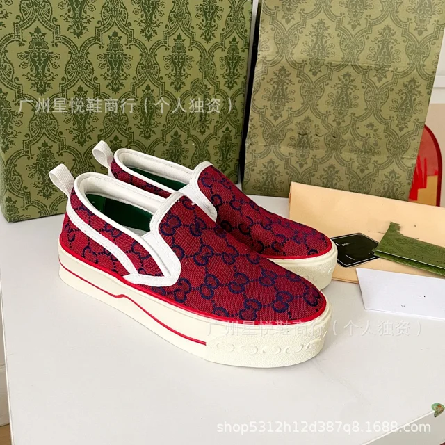 Unbranded Sneakers Platform Slip-On Canvas with Monogram Pattern product detail image 5