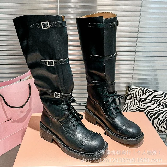 Unbranded Boots Knee-High Lace-Up Buckle product detail image 4
