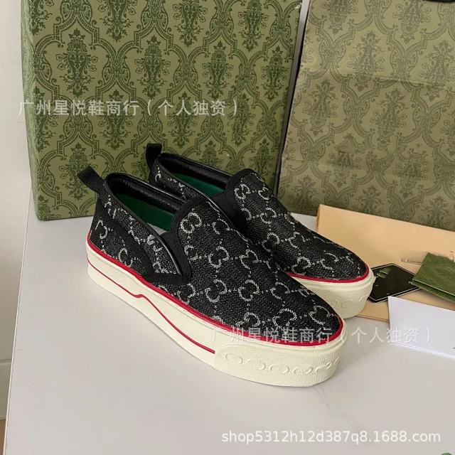 Unbranded Sneakers Platform Slip-On Canvas with Monogram Pattern product detail image 9