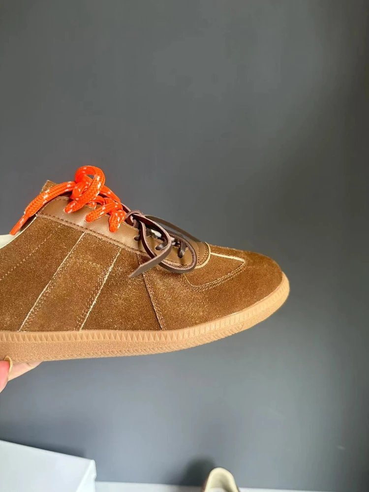 Maison Margiela Replica Sneakers Brown Suede with Contrasting Laces Sneakers - 14
