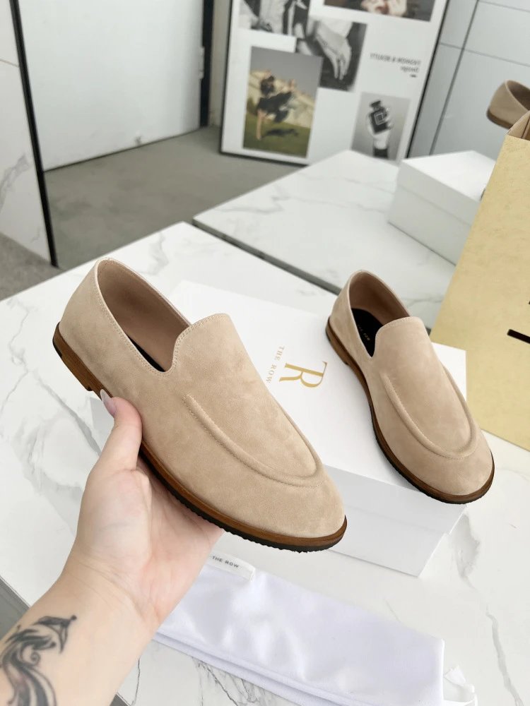 R Brand Suede Loafer Black Casual Shoes - 50