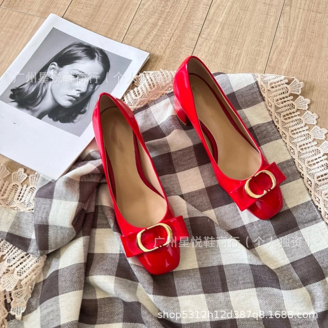 Gucci Horsebit Loafer-Style Block Heel Red Patent Leather Pumps - 9