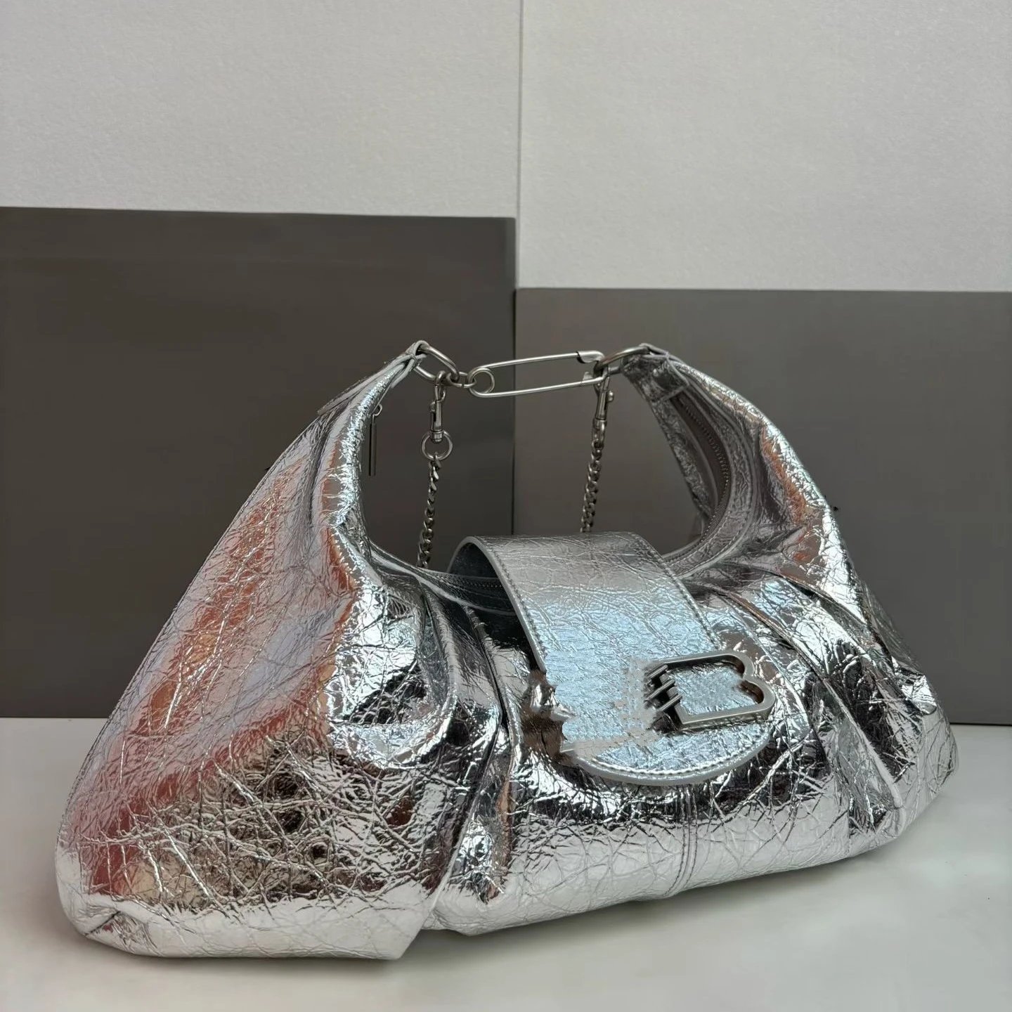 Balenciaga Hourglass Hobo Bag White Leather - 5