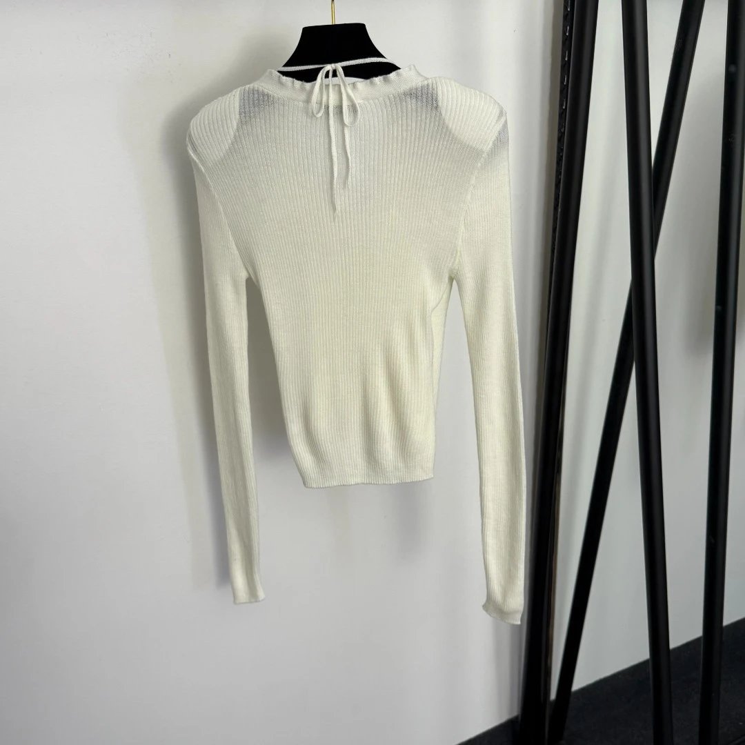 LOEWE Ribbed Knit V-Neck Cardigan Black - 9