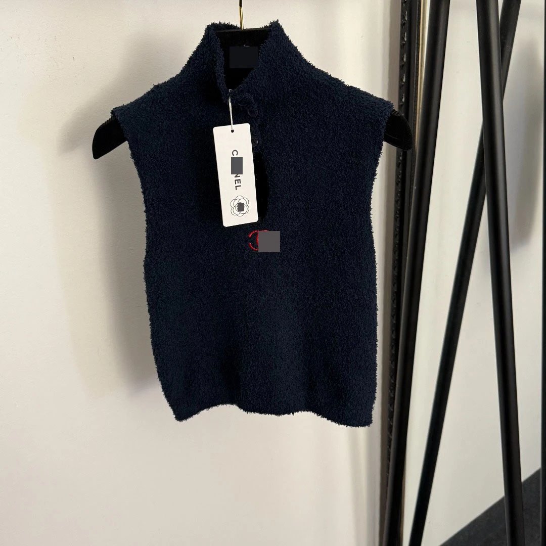 Chanel Sleeveless Turtleneck Vest in Navy - 6