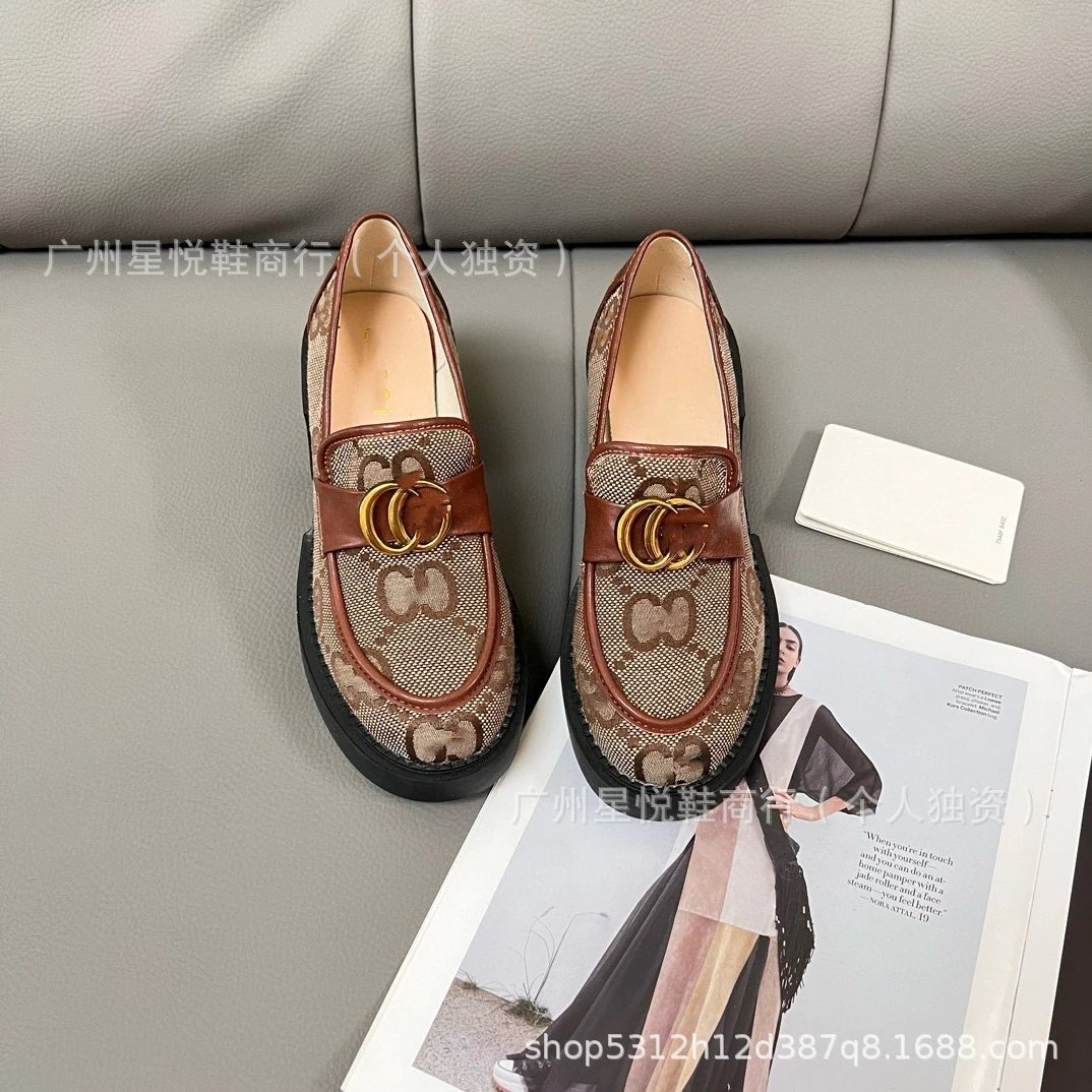 Gucci Horsebit Loafers Beige Brown GG Canvas Loafers - 10