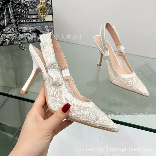 Unbranded High Heels Floral Lace Slingback Stiletto product detail image 2