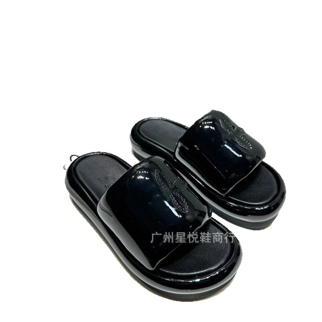 Unbranded Slippers Platform slide with metal bow ornament image 5