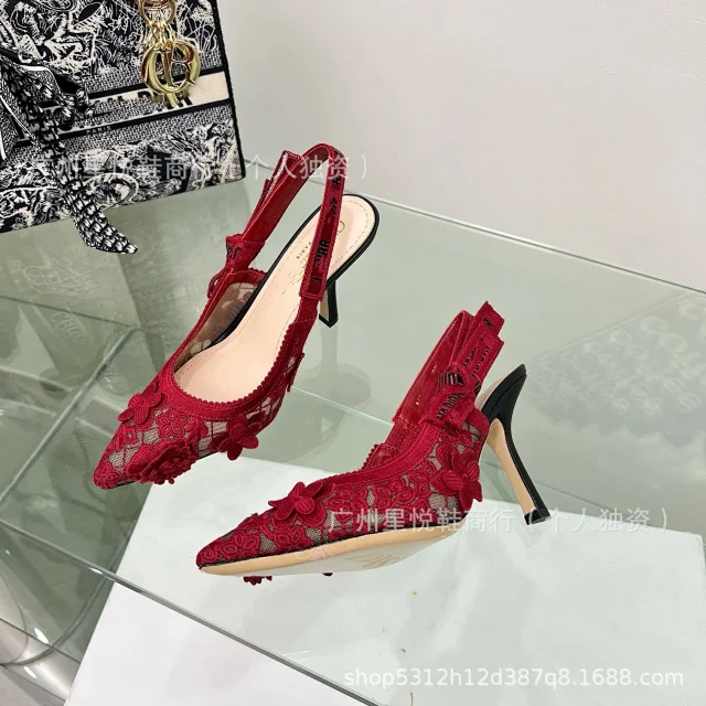 Unbranded High Heels Floral Lace Slingback Stiletto product detail image 23