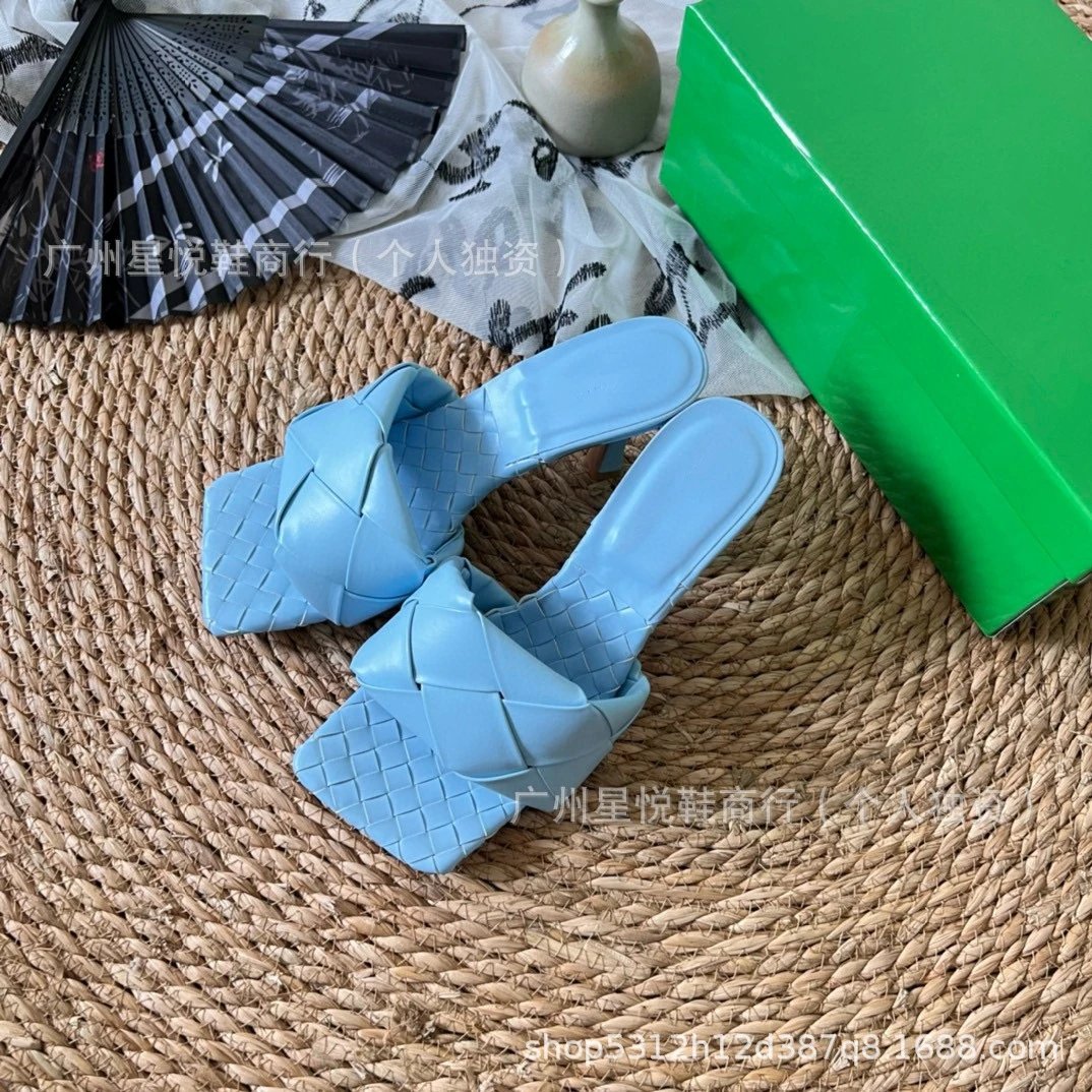 Bottega Veneta Intrecciato Green Mule Sandals - 8