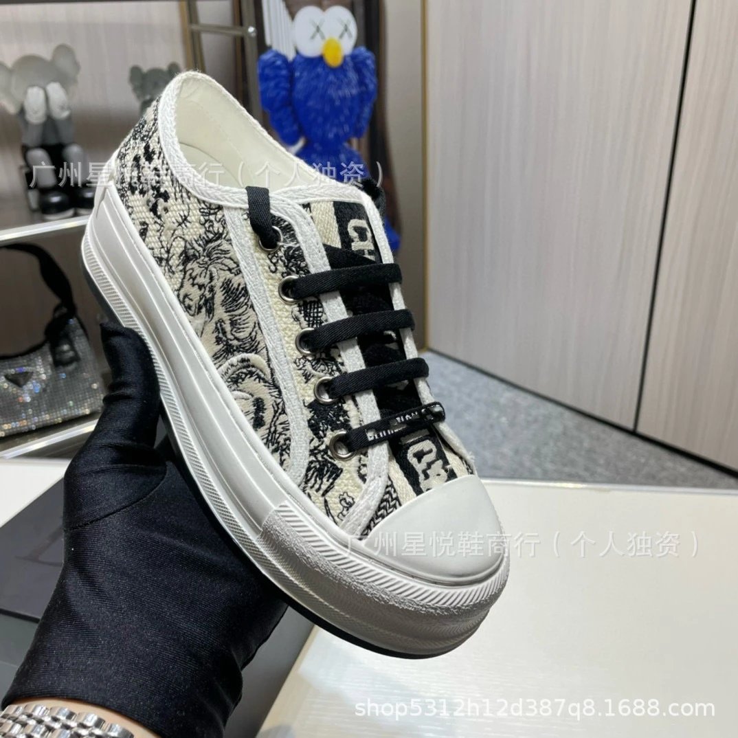 Dior B23 Low-Top Sneakers Peach Floral Mesh Canvas Shoes - 19