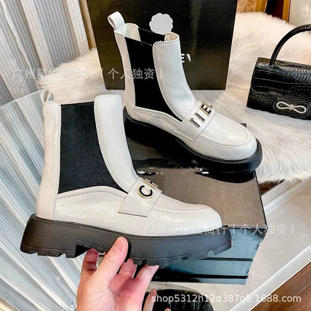 Celine Boots Platform Chelsea Ankle with Logo Hardware product detail image 4