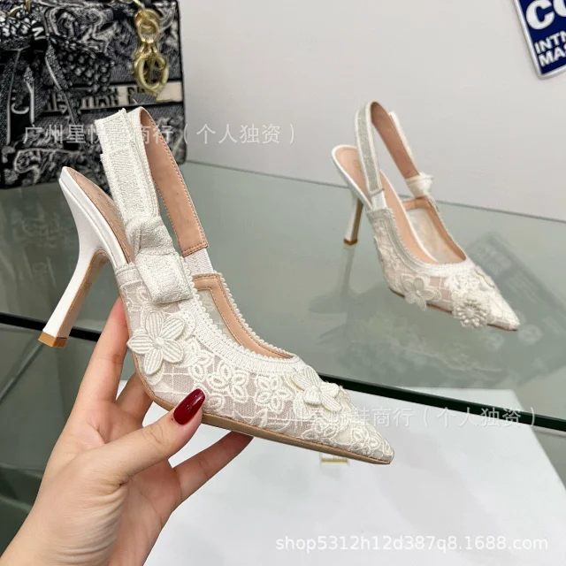 Unbranded High Heels Floral Lace Slingback Stiletto product detail image 6