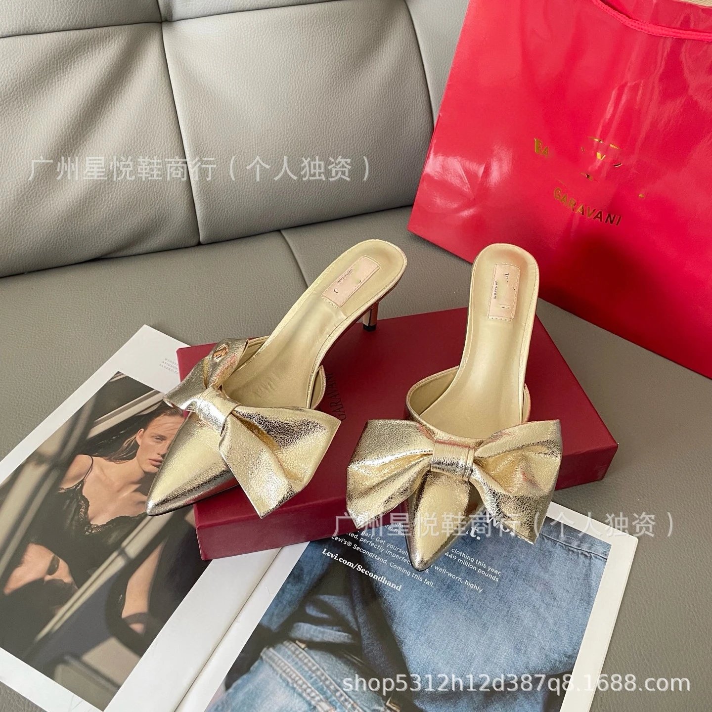 GRA Bow-Knot Mule Silver Heels - 17
