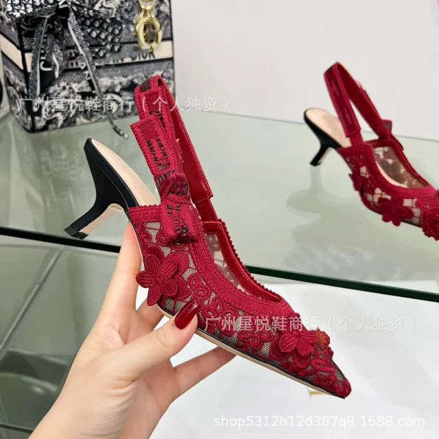 Unbranded High Heels Floral Lace Slingback Stiletto product detail image 24