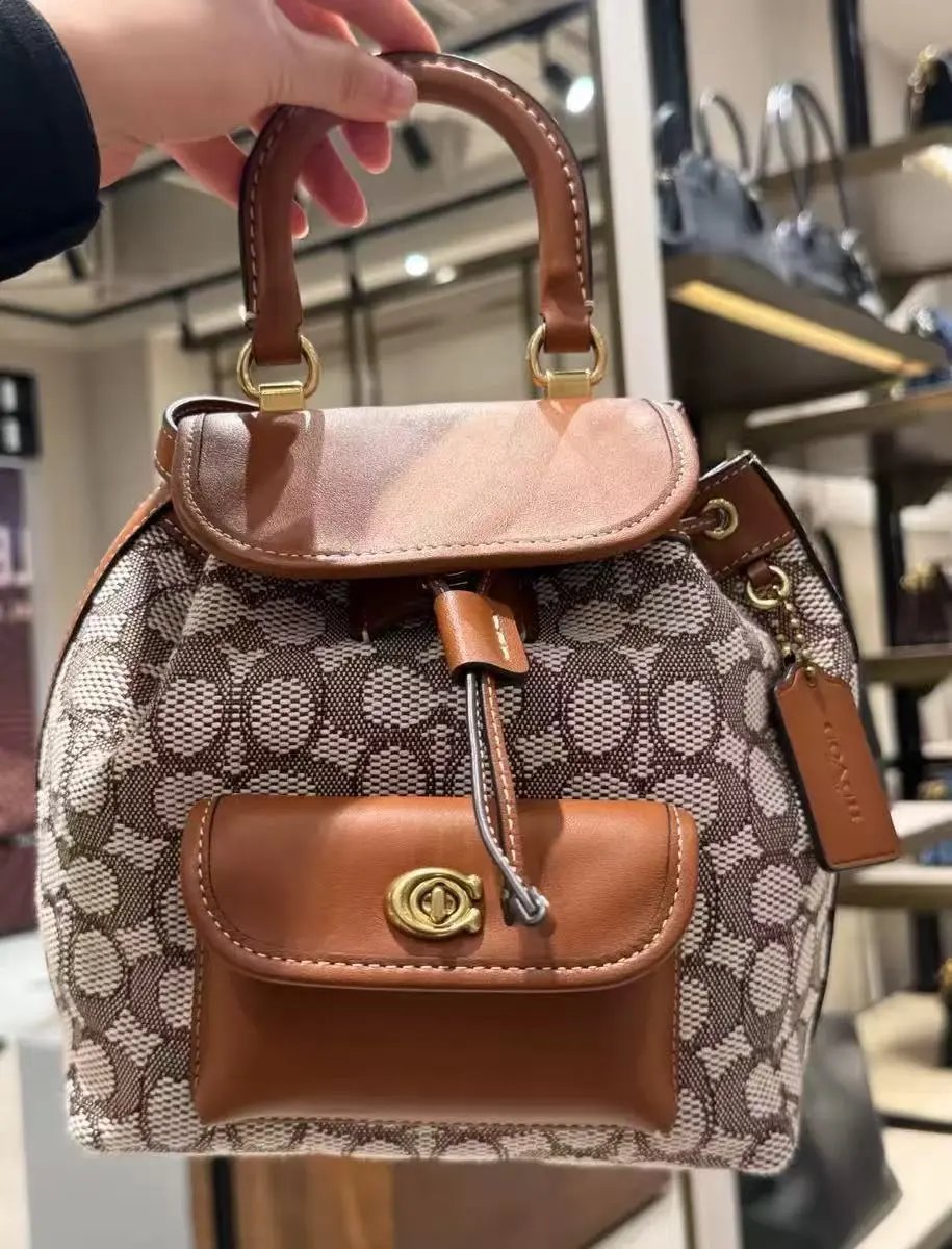 Coach Denim Signature Mini Backpack Blue - 8