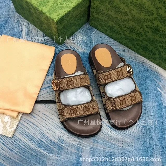 Gucci Sandals Rhinestone Double G Two-Strap Velcro Slide product detail image 11