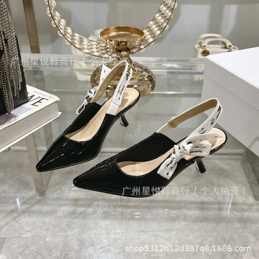 Dior J'Adior Slingback Patent Leather Black Stilettos - 9