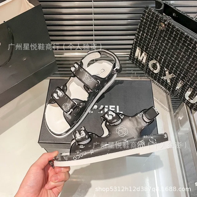 Chanel Sandals Printed Hook-and-Loop Strap product detail image 6