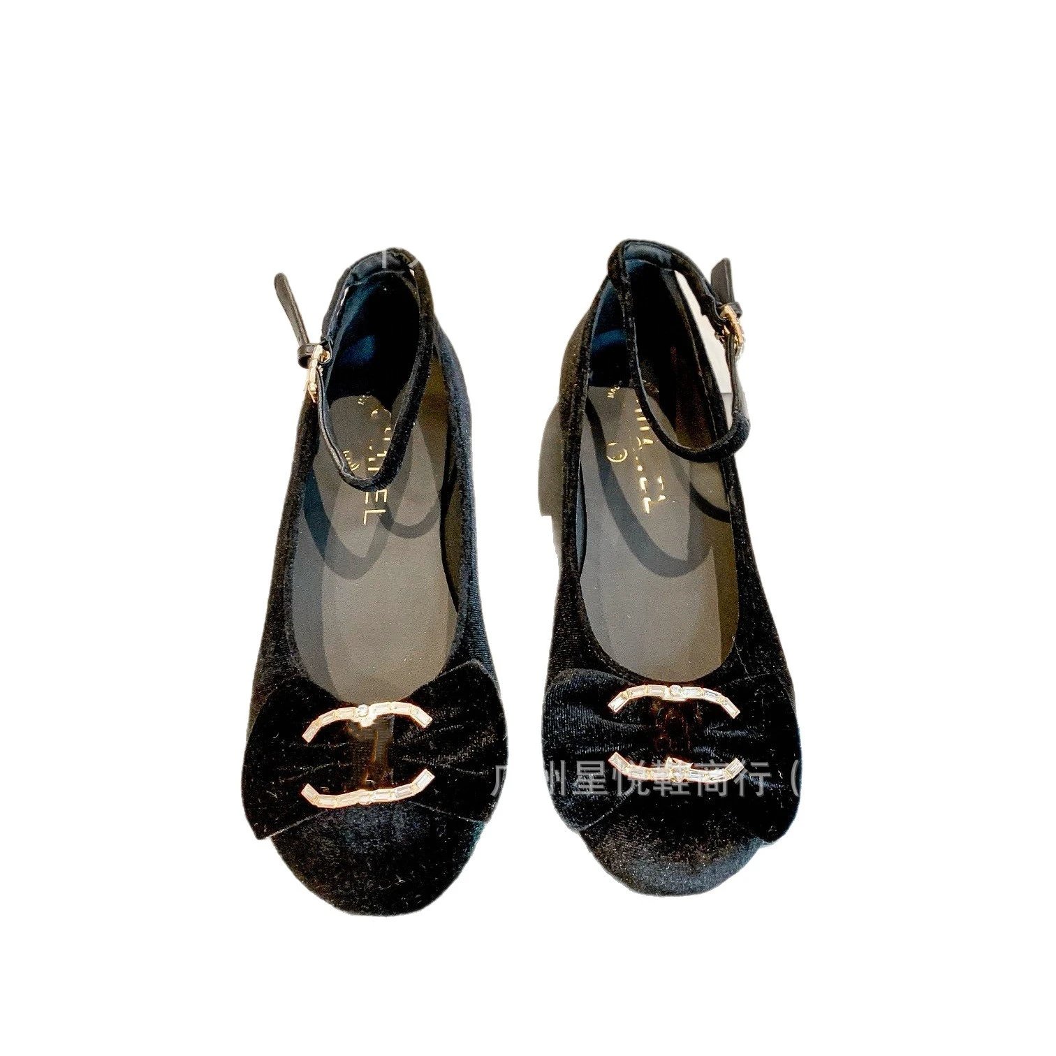 Unbranded Casual Shoes Velvet Mary Jane flats with bow and rhinestone buckle image 5