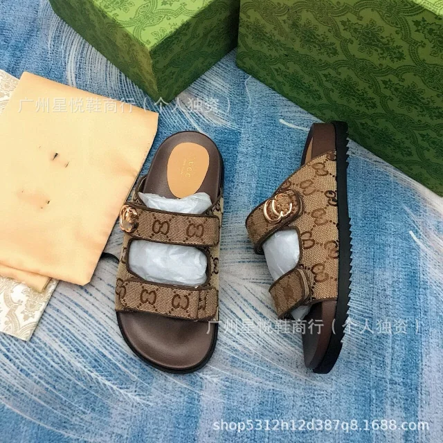Gucci Sandals Rhinestone Double G Two-Strap Velcro Slide product detail image 6