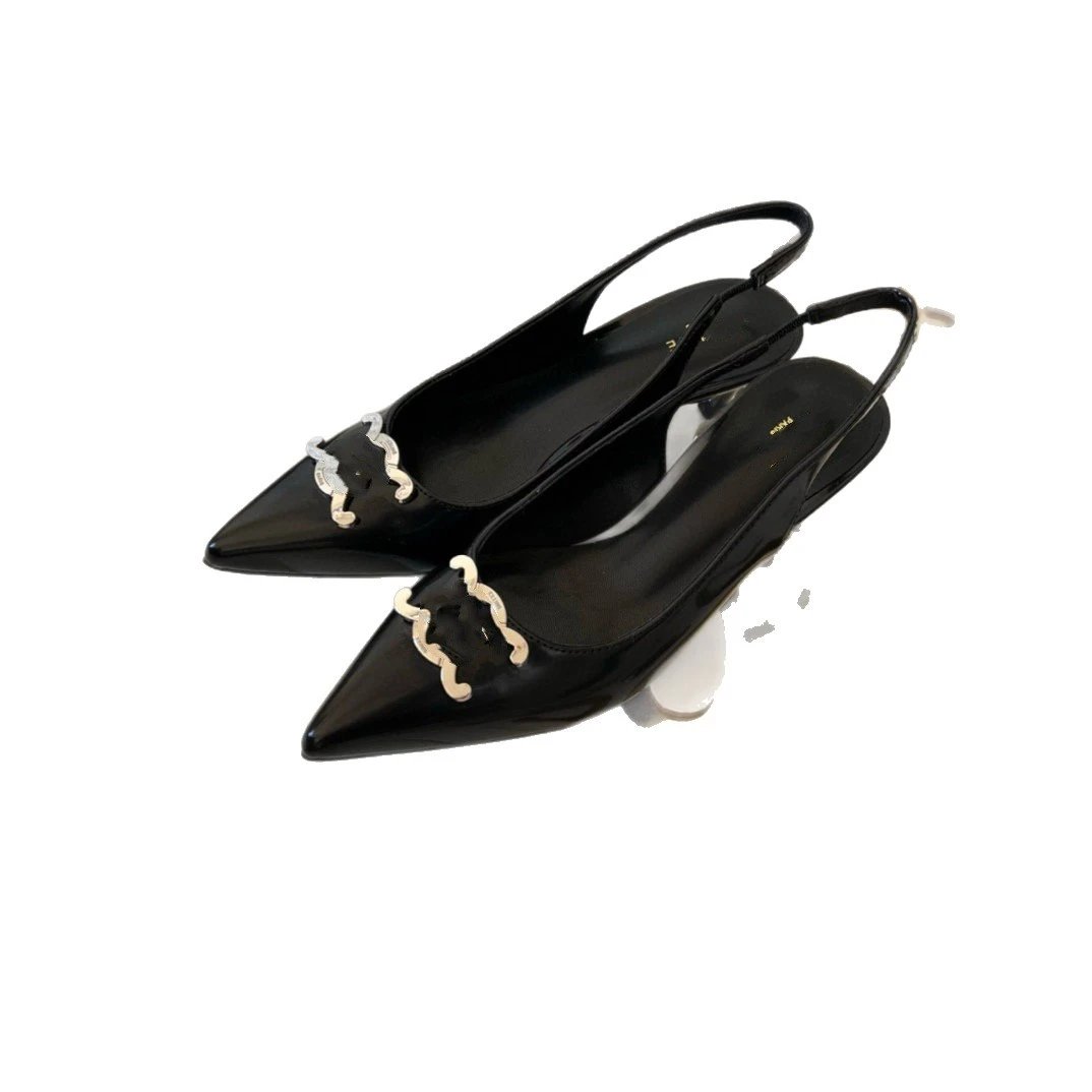 Unbranded High Heels Pointed-Toe Slingback with Metal Buckle image 5
