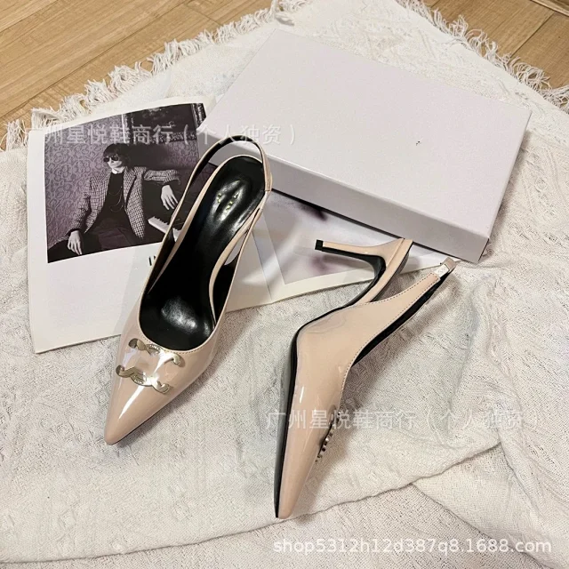 Unbranded High Heels Pointed-Toe Slingback with Metal Buckle product detail image 6