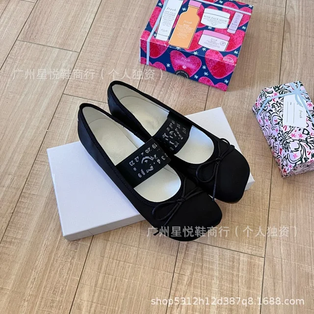 Maison Margiela Leather Shoes Tabi split-toe bow ballet flats product detail image 10