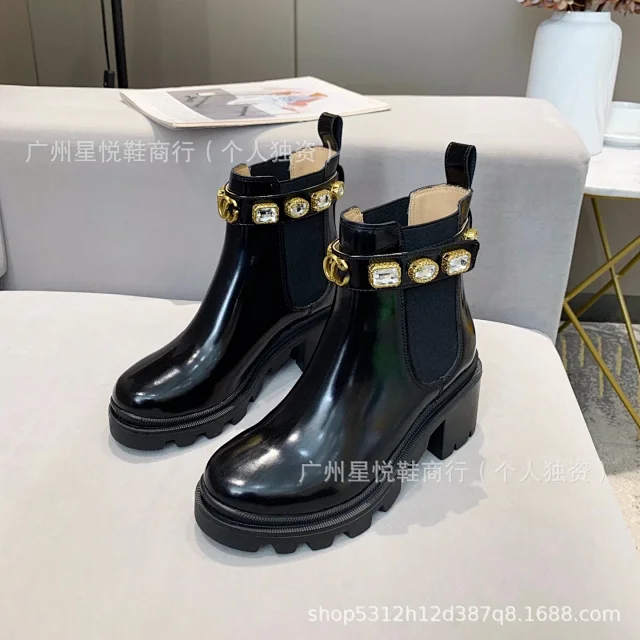 Unbranded Boots Embellished lug-sole Chelsea ankle product detail image 10