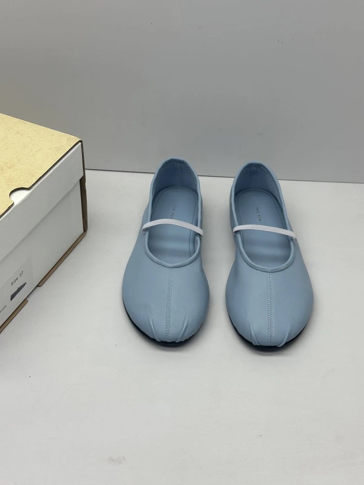 Brown Leather Mary Jane Flat Shoes - 30