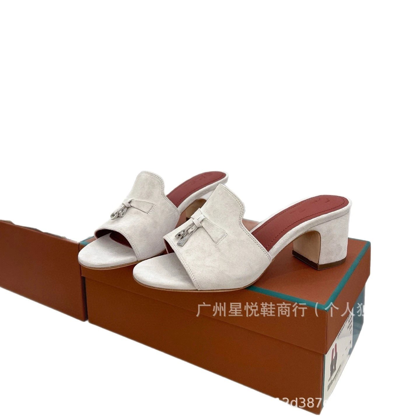 Unbranded Suede bow and padlock-detail mule sandals image 5