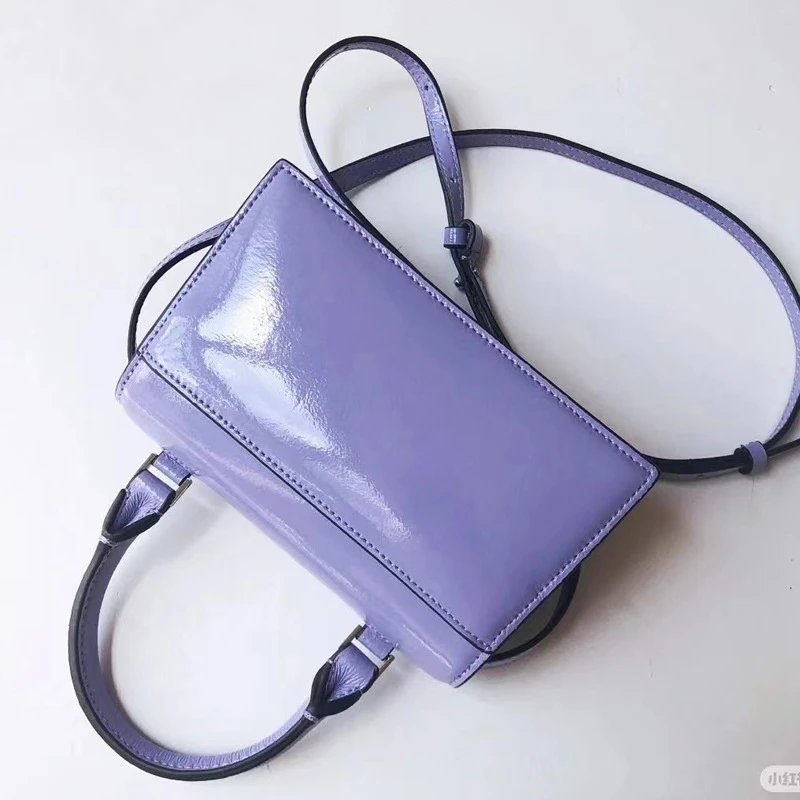 Unbranded Handbags Patent top-handle bag with detachable crossbody strap and gold-tone geometric clasp image 3