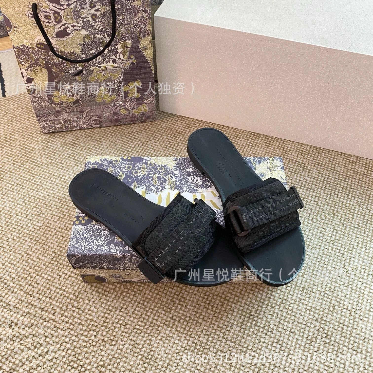 Off-White Industrial Strap Slide Sandals Black - 9