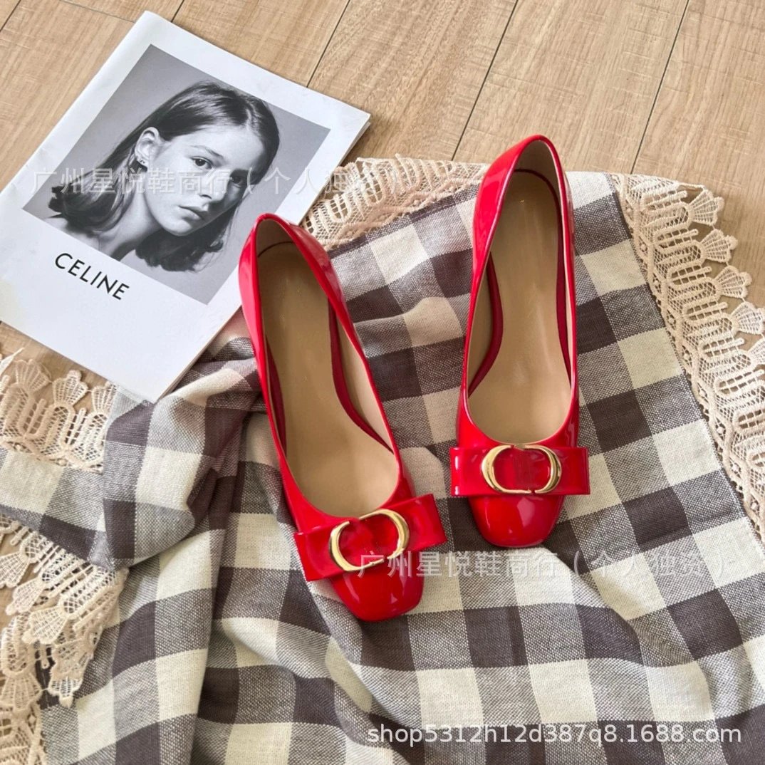 Gucci Horsebit Loafer-Style Block Heel Red Patent Leather Pumps - 6