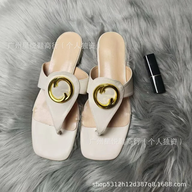 Gucci Slippers Square-Toe GG Monogram Buckle Slide product detail image 16