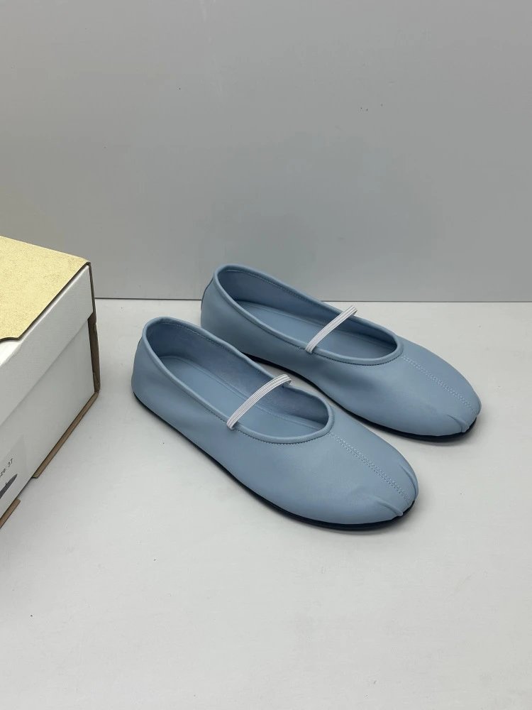 Brown Leather Mary Jane Flat Shoes - 26