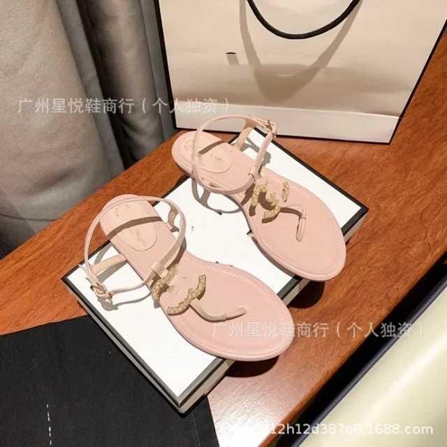 CHANEL Sandals Pearl Double C T-Strap Flat product detail image 19