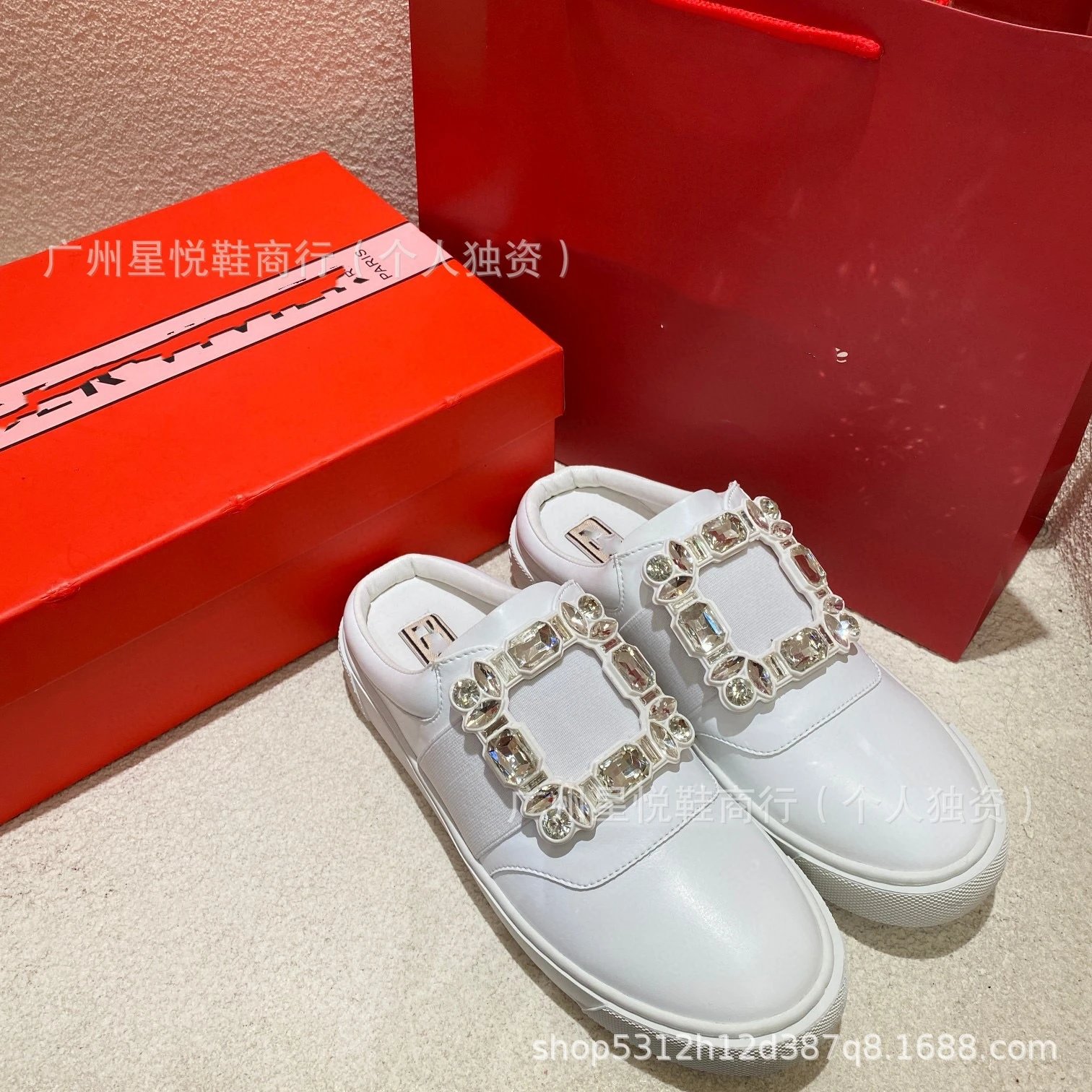 Roger Vivier Sneakers Rhinestone Square Buckle Slip-On image 1