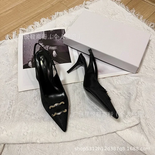 Unbranded High Heels Pointed-Toe Slingback with Metal Buckle product detail image 9