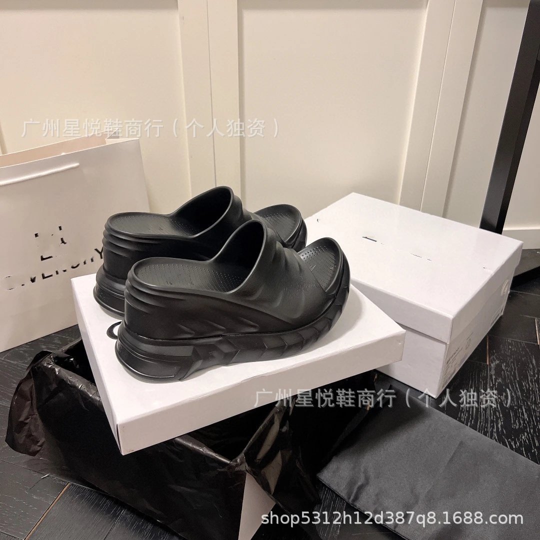 Off-White Platform Slide Sandals Black - 4