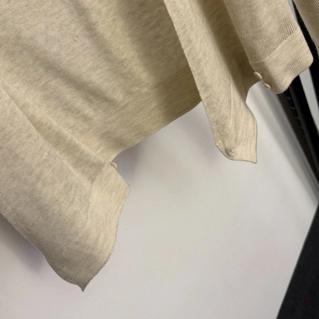 Miu Miu Logo-Embroidered Beige Cropped Camisole and Wrap Cardigan Set - 10