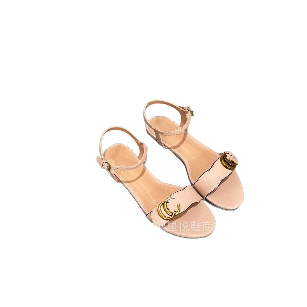 Unbranded Sandals Ankle-strap flat with double-ring ornament image 5