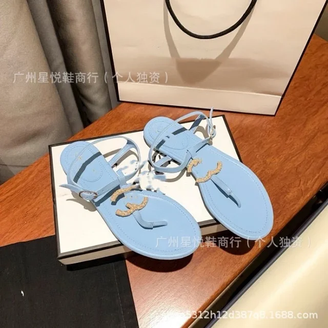 CHANEL Sandals Pearl Double C T-Strap Flat product detail image 17