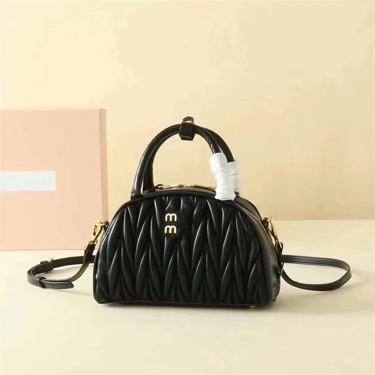 Miu Miu Arcadie Black Matelassé Leather Handbag - 7