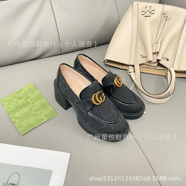 Gucci Casual Shoes GG canvas platform loafers with horsebit-style hardware product detail image 1