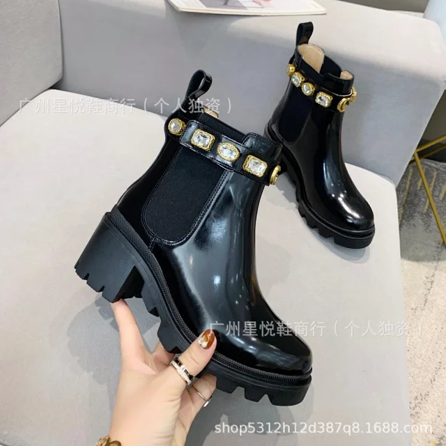Unbranded Boots Embellished lug-sole Chelsea ankle product detail image 8
