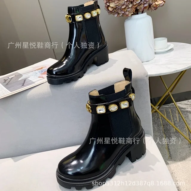 Unbranded Boots Embellished lug-sole Chelsea ankle product detail image 7