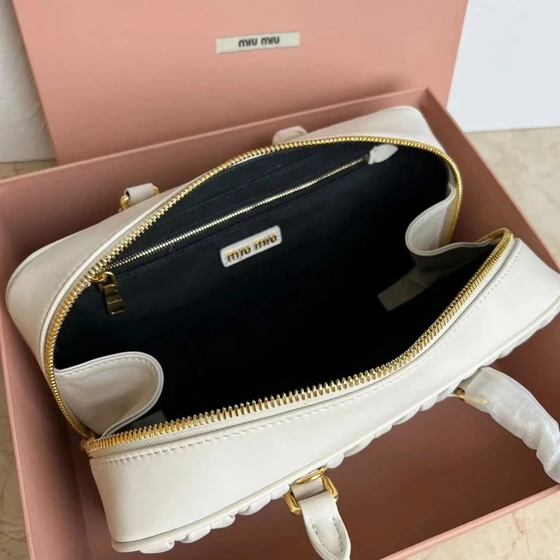 Miu Handbags Matelassé Bowling Bag image 4