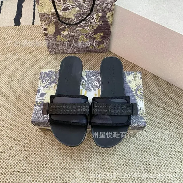 Dior Slippers Embroidered Logo Strap Flat Slides product detail image 1
